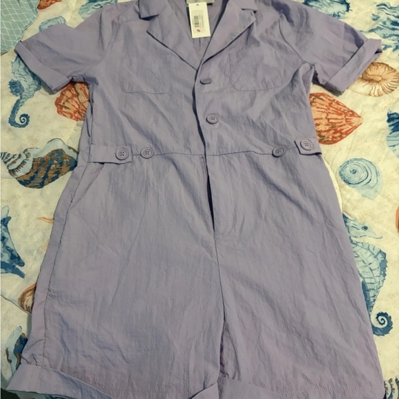 Lavender Women's hausen hemline naomi romper NWT. Size large - Picture 3 of 5